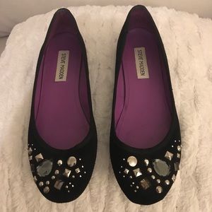 Steve Madden Jewel Embellished Suede Flats